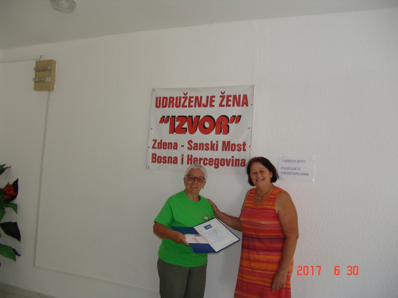 Donacija Udrugi žena Zdena, Sanski Most