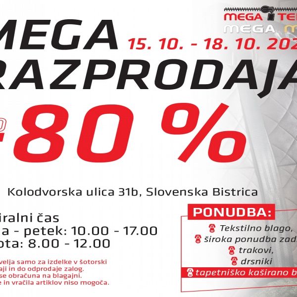 15.-18.10.2025 - hišna razprodaja – Mega Mobil, Slovenska Bistrica